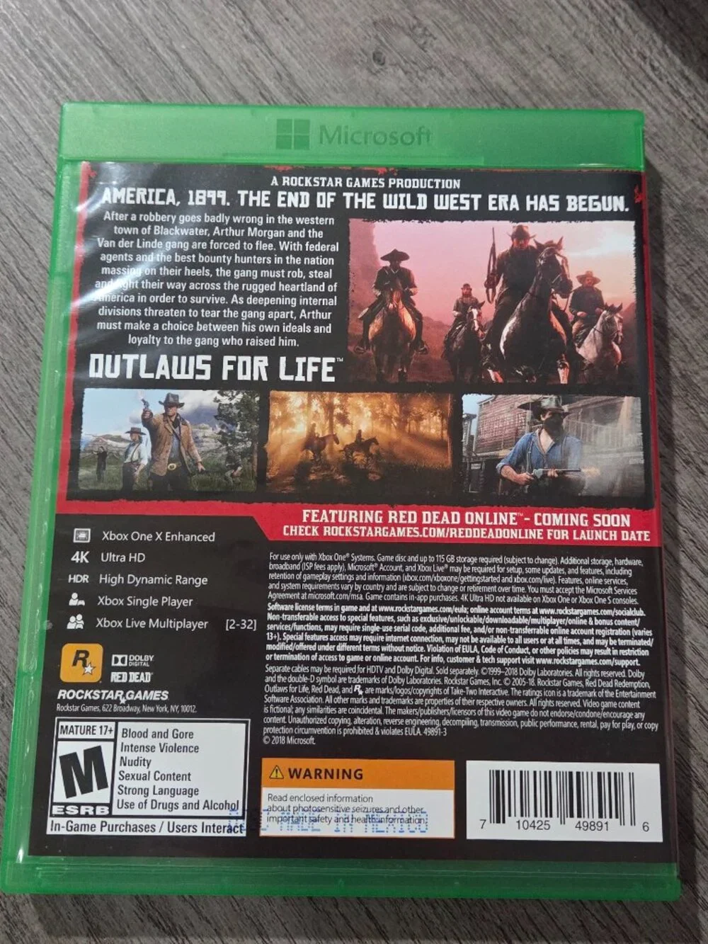 Red Dead Redemption II – Xbox One – EUC (Includes Map)